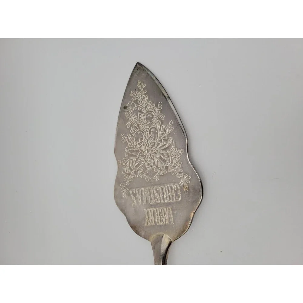 Vtg‎ Large Pie Cake Server Trowel International Silver Plated Merry Christmas